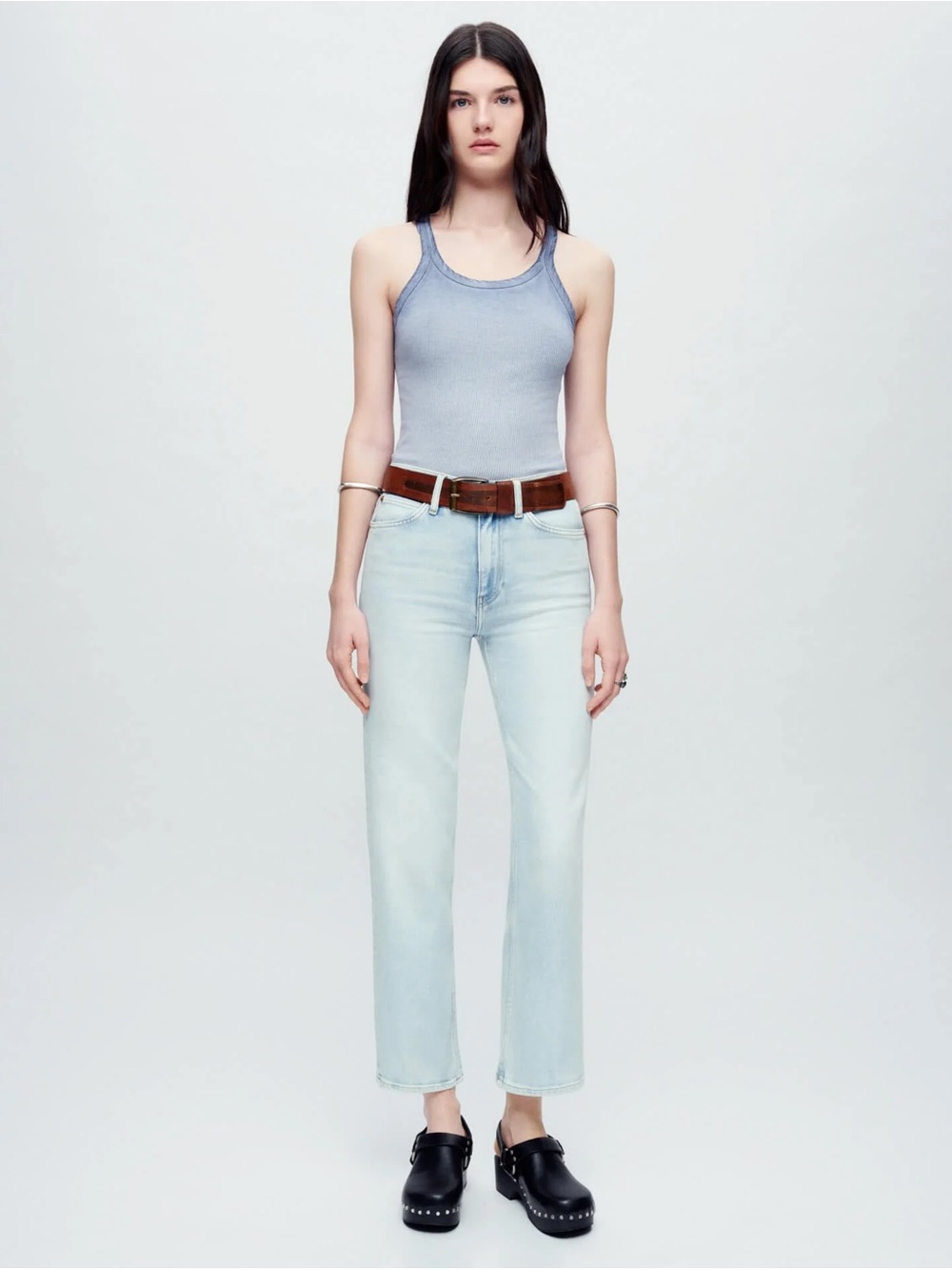 RE/DONE || 70s Crop Boot Stretch High Rise Jeans Vaporwave Light Wash 24 NWT